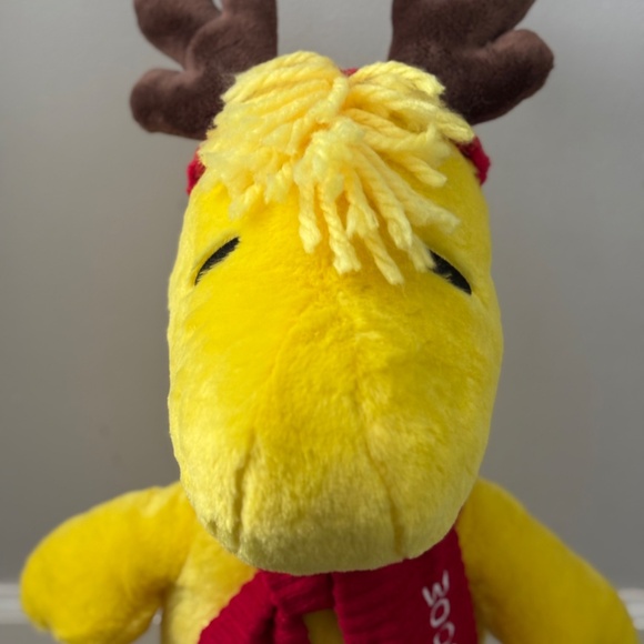 WOODSTOCK Reindeer Antlers Plush 2015 PEANUTS 22" Porch Stuffed Figure Christmas - Picture 3 of 11